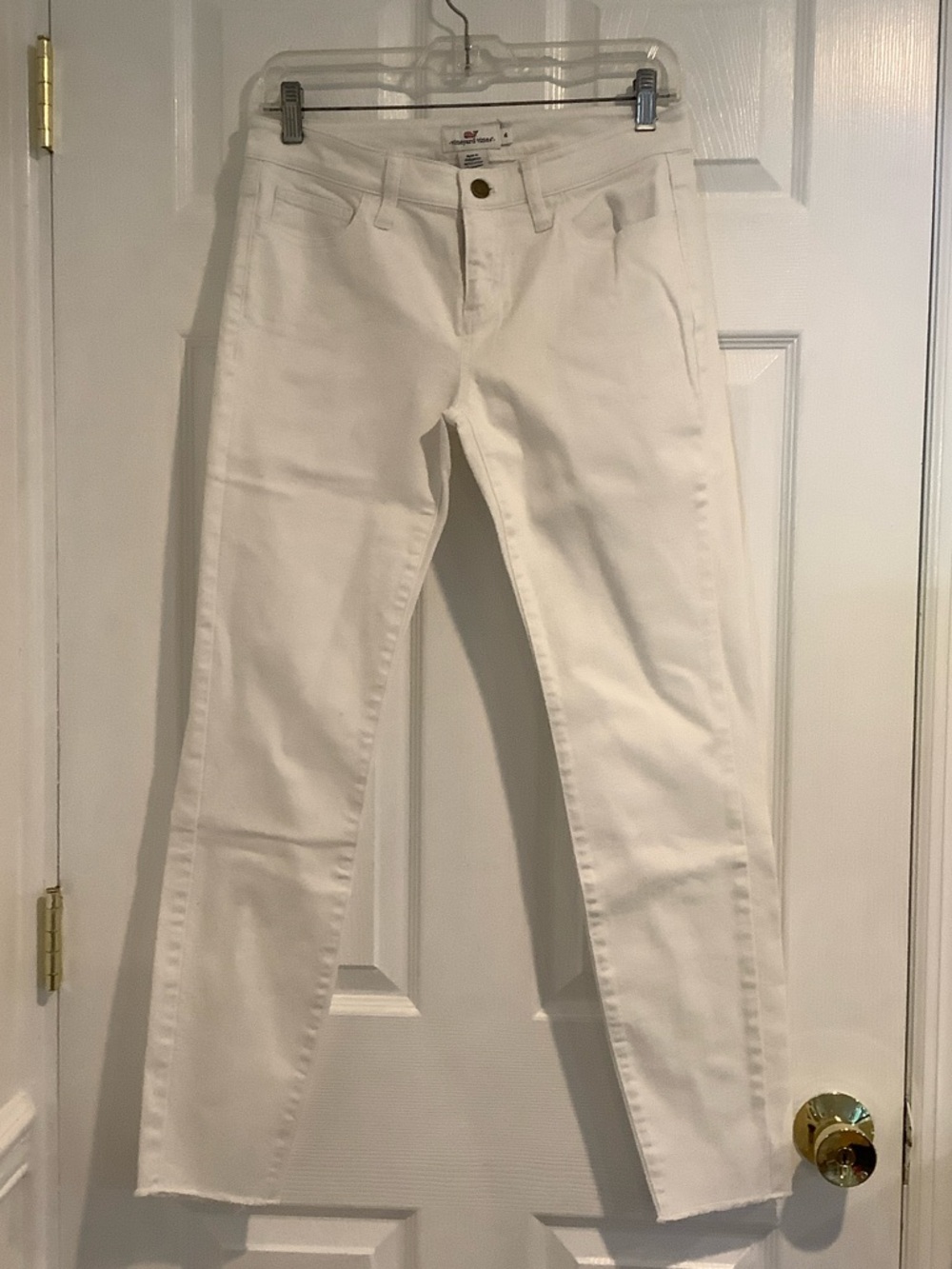 VINEYARD VINES Womens White Frayed Hem Minimalist Neutral Capsule Summer Jeans 4